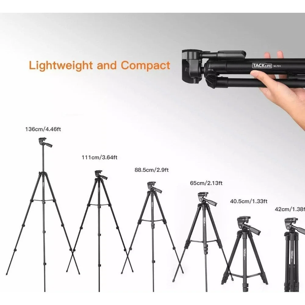 Camera Tripod with Travel Bag, Cell Phone Tripod with Wireless Remote and‎ Phone